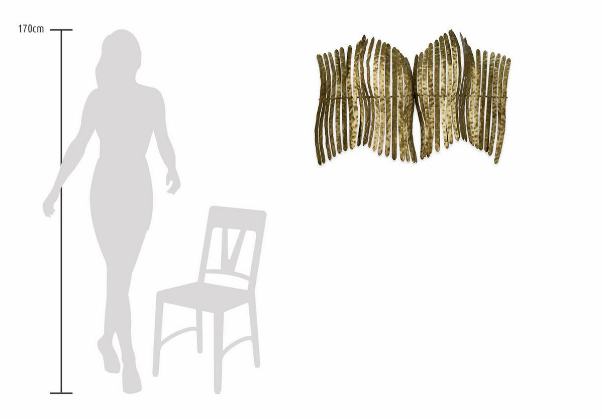 WANDDEKO Gold 88/63 cm - Goldfarben, Metall (4.5/63/16cm) - KUNSTLOFT