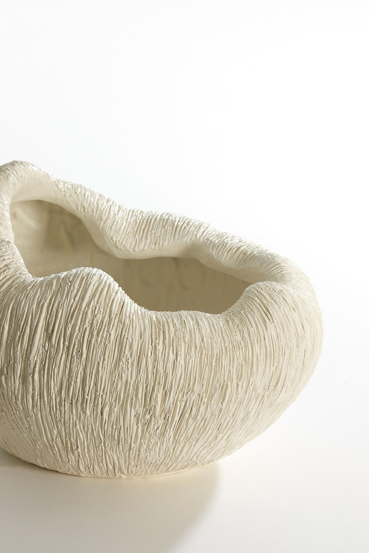 VASE Denisa Weiß 34/28/21 cm - Weiß, Kunststoff (21cm) - Light & Living