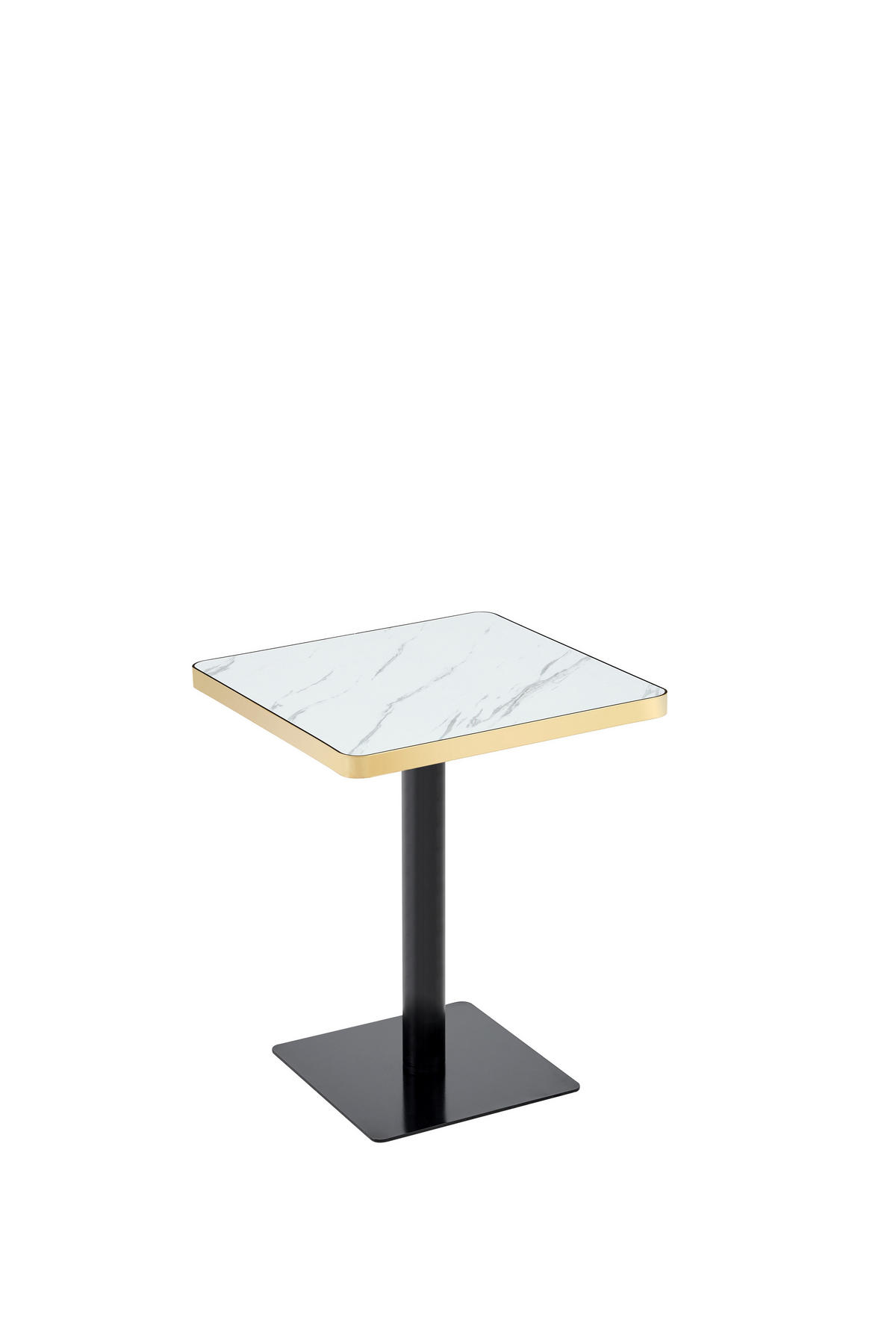 BARTISCH 60/60/74 cm mit Marmor-Optik DE-40031 Weiß - Weiß, Metall (60/60/74cm) - ComfortXL