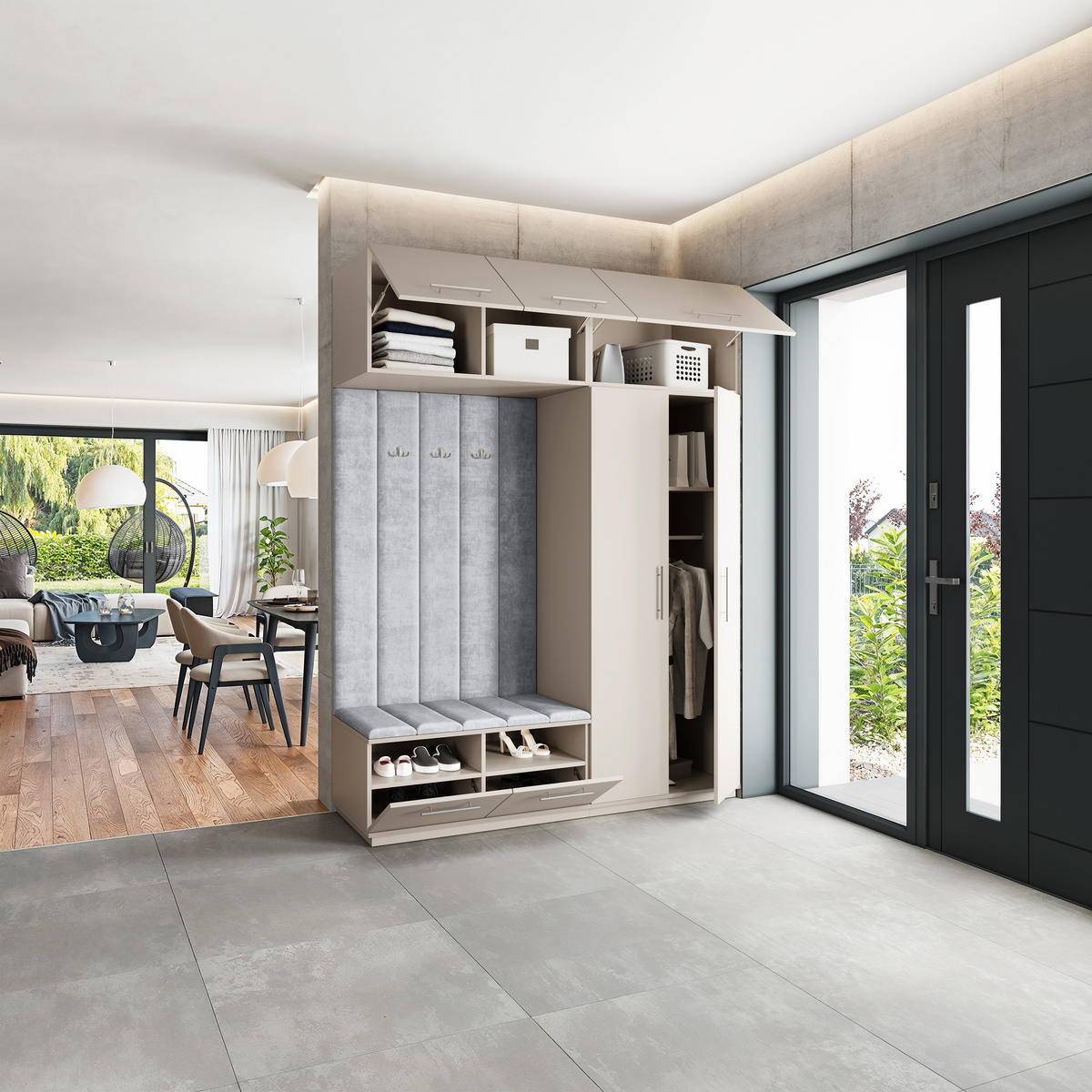 GARDEROBENSCHRANK REMA 180/240/60 cm Modern Kaschmir - Kaschmir, Holzwerkstoff (180/240/60cm) - MASSENO