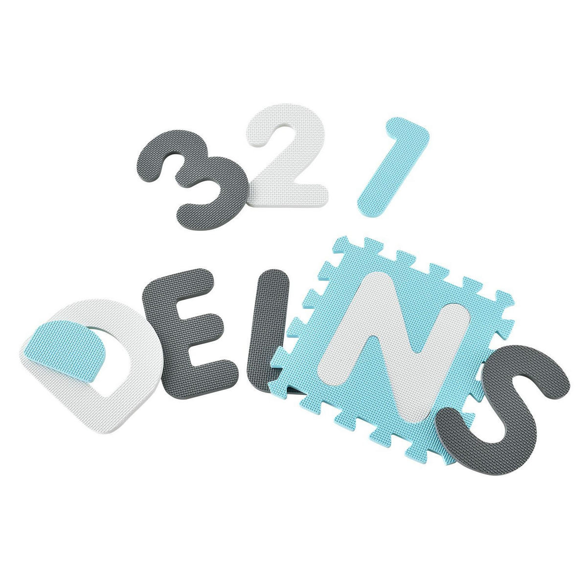 KINDER PUZZLEMATTE Noah (36 Teile) - Blau, Kunststoff (189/1/189cm) - Juskys