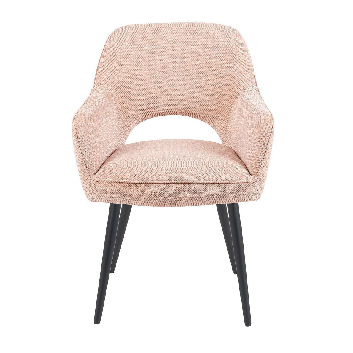 ESSZIMMERSTUHL Mika-Runa - Schwarz/Rosa, Textil/Metall (60/87/65cm) - DUBI Möbel