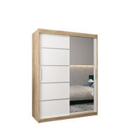 SCHWEBETÜRENSCHRANK 200/150/62 2-türig - Silberfarben/Weiß, Holz/Kunststoff (150/200/62cm) - Abiks Möbel