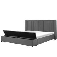 POLSTERBETT 180/200cm Grau Noyers - Grau, Textil (180/200cm) - Beliani
