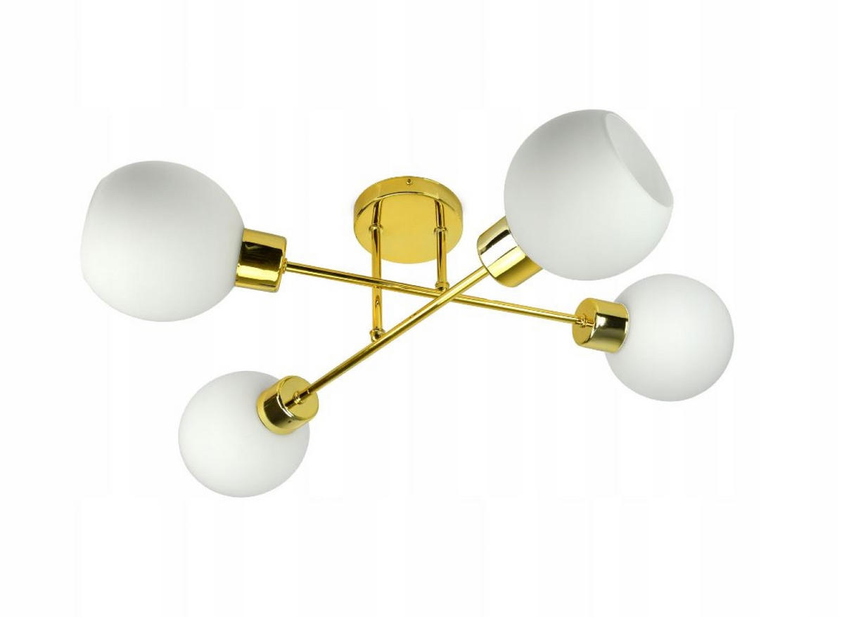 PENDELLEUCHTE GOLDGLAS - Goldfarben/Weiß, Glas/Metall (65/65/23cm) - kiki design
