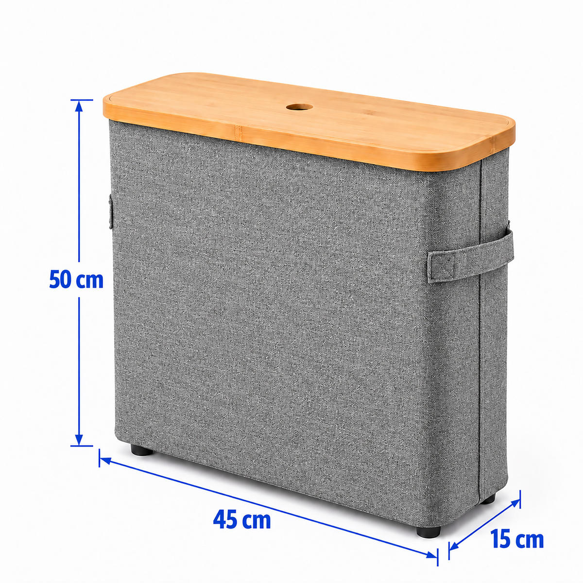 TOILETTENPAPIERBOX Grau Bambus 16 Rollen - Grau, Holz/Kunststoff (45/50/15cm) - Relaxdays
