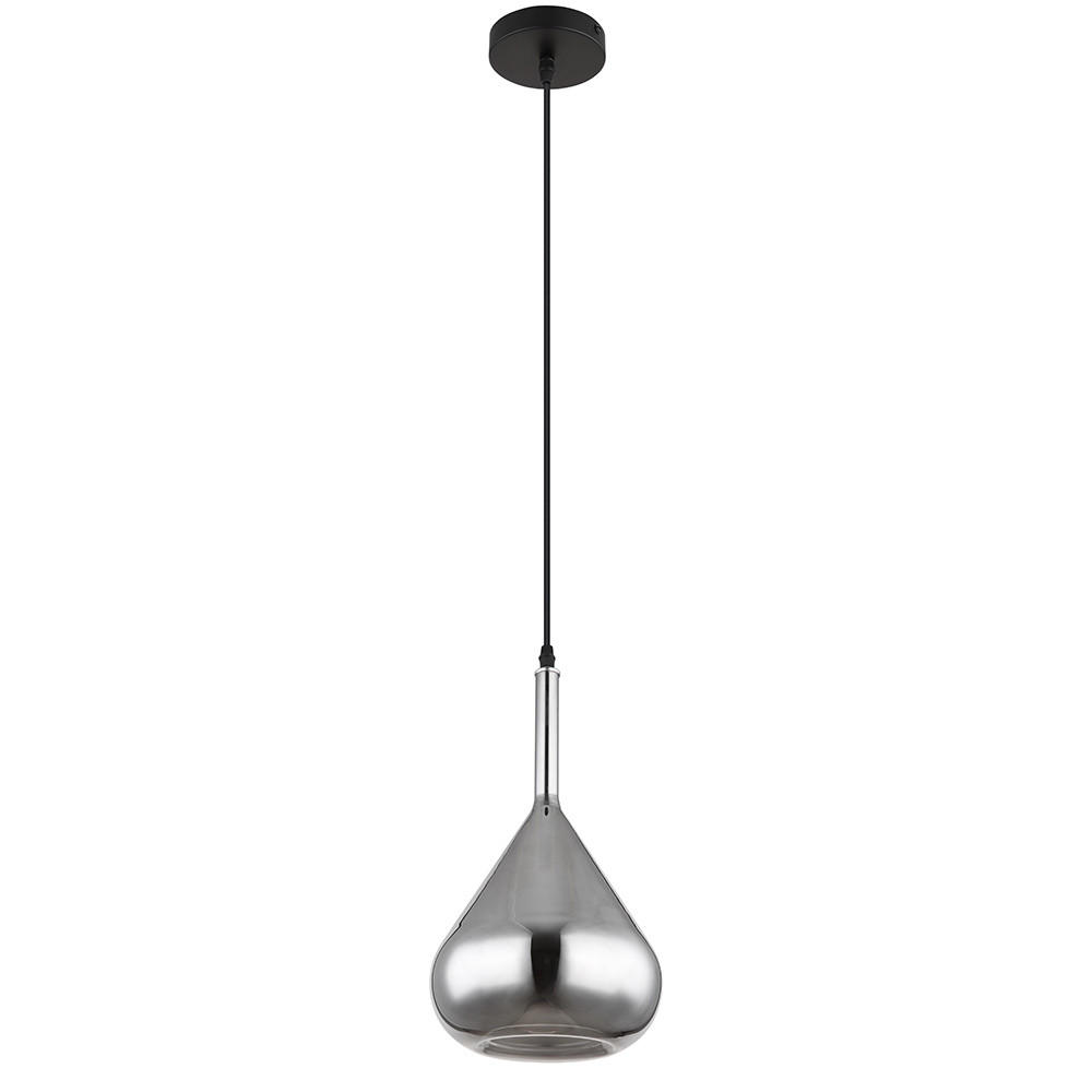 HÄNGELEUCHTE Metall Schwarz Glas rauchfarben - Schwarz, Glas (20/20/150cm) - Globo Lighting