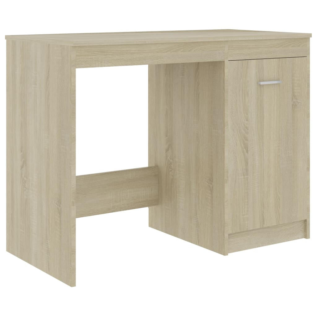SCHREIBTISCH Modern mit 1 Schublade, 1 Tür 100/50/76 cm aus Holzwerkstoff Sonoma-Eiche Dekor - Beige/Sonoma Eiche, Holz (50/100/76cm) - vidaXL