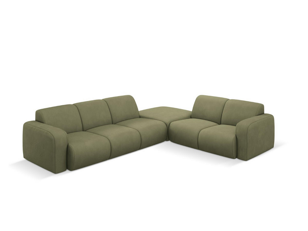 ECKSOFA rechts Molino aus strukturiertem Stoff hellgrün 6 Sitzplätze - Hellgrün, Textil (250/315cm) - Micadoni