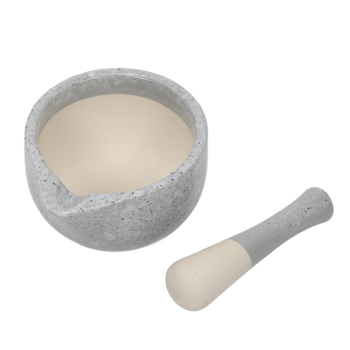 KÜCHENMÖRSER mit Stößel 11,4/11,4/10 cm - Grau, Keramik (11.4/10/11.4cm) - Excellent Houseware
