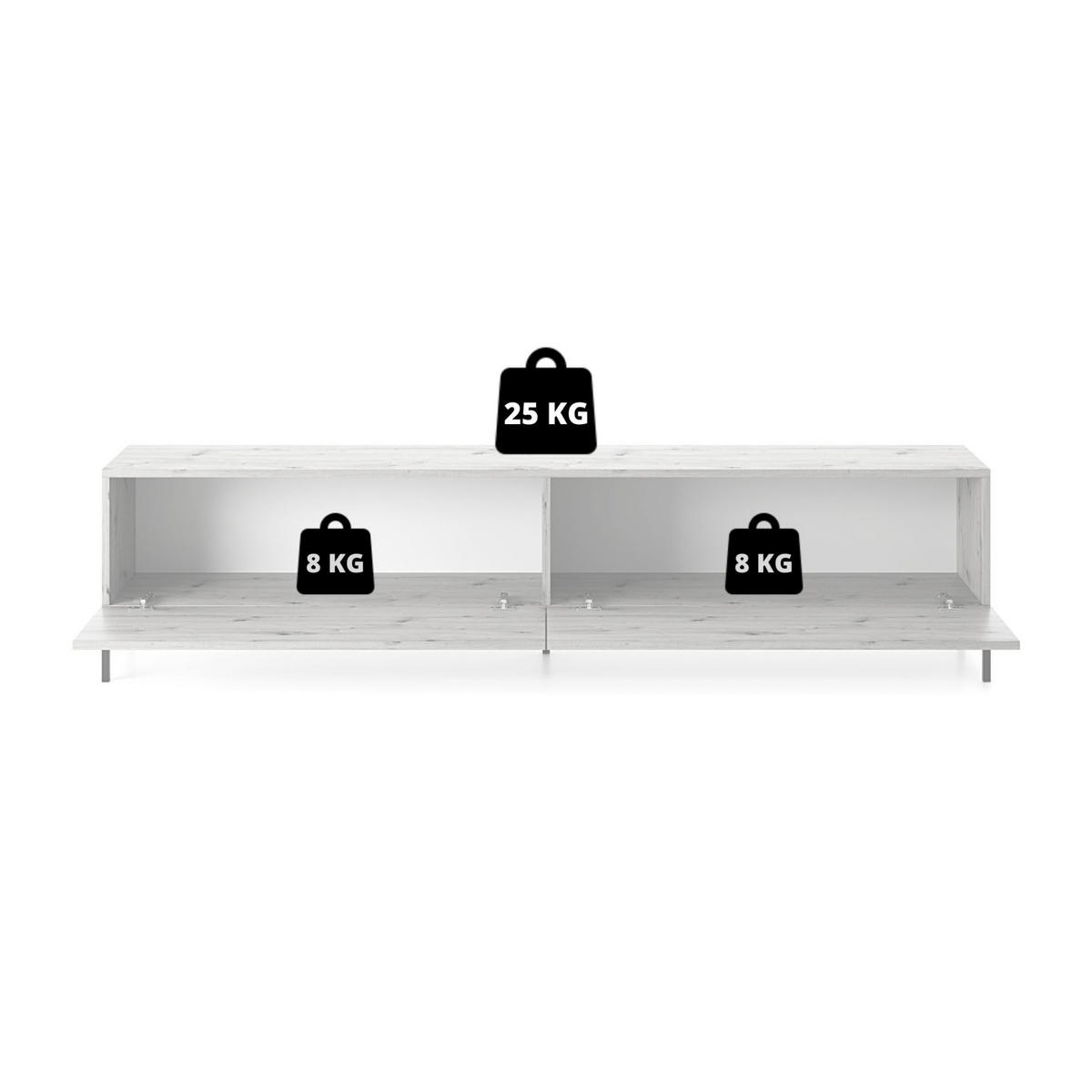 TV-LOWBOARD Lammelo Greige mit Lammelen 175 cm - Taupe/Goldfarben, Holzwerkstoff/Metall (175/44/32cm) - Selsey
