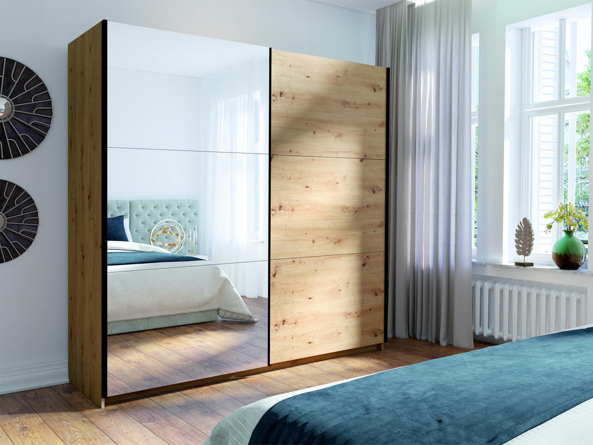KLEIDERSCHRANK Eiche Artisan 151/207/55 - Eiche Artisan, Holzwerkstoff (151/207/55cm) - RAUMHIRSCH FURNITURE