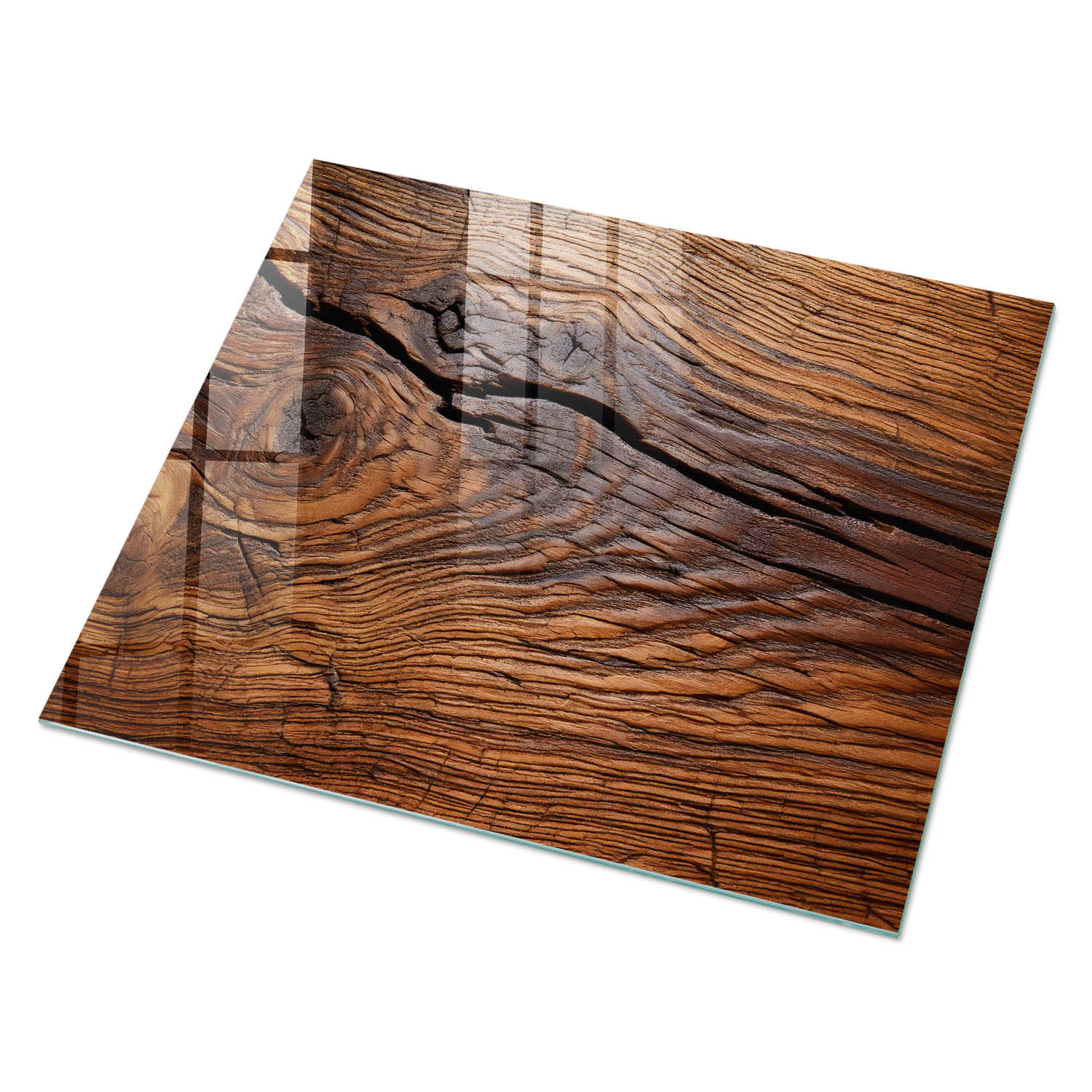 GLASPLATTE 80x60 cm – Holzstruktur - Rot, Glas (0.4/80/60cm) - ArtPrintCave
