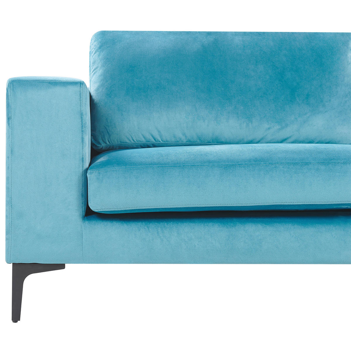 3-SITZER-SOFA Samtstoff Hellblau Vadstena - Hellblau, Textil (215/82/87cm) - Beliani