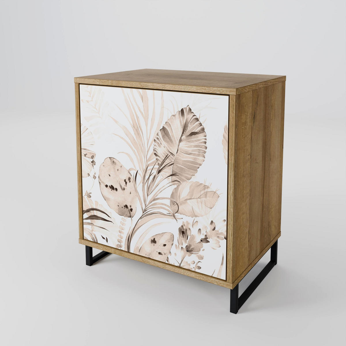 SIDEBOARD WILD TENDERNESS, Eichefarben, 57,5x42x57,5 cm, Ohne Füße - Eichefarben/Multicolor, Holzwerkstoff (57.5/57.5/42cm) - SpaceRebels