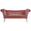 CHAISELONGUE Samtstoff rosa/gold Nantilly - Pink, Textil (175/76/70cm) - Beliani