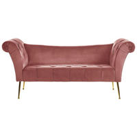 CHAISELONGUE Samtstoff rosa/gold Nantilly - Pink, Textil (175/76/70cm) - Beliani