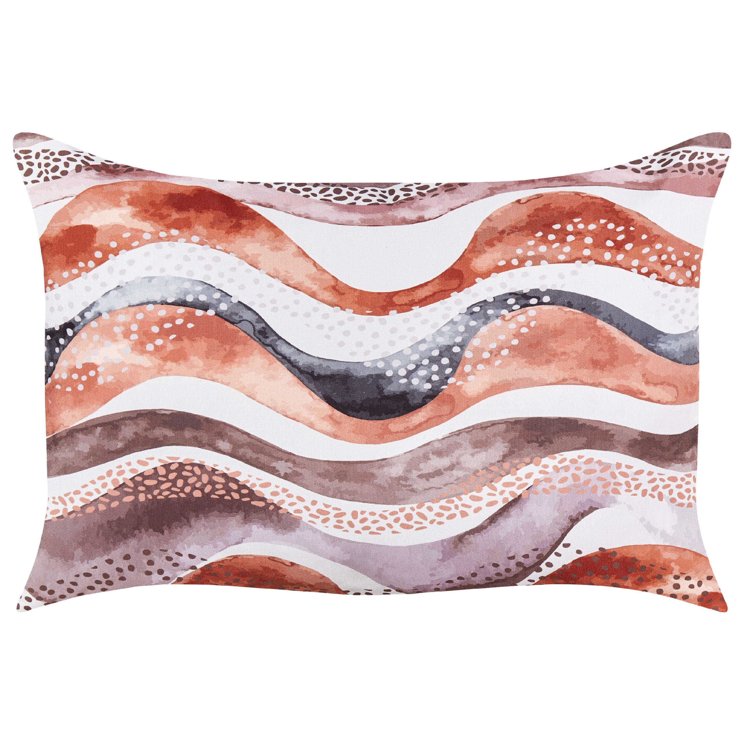 GARTENKISSEN 2er-Set Abstraktes Muster braun 40/60 cm Seborga - Braun, Textil (40/60cm) - Beliani