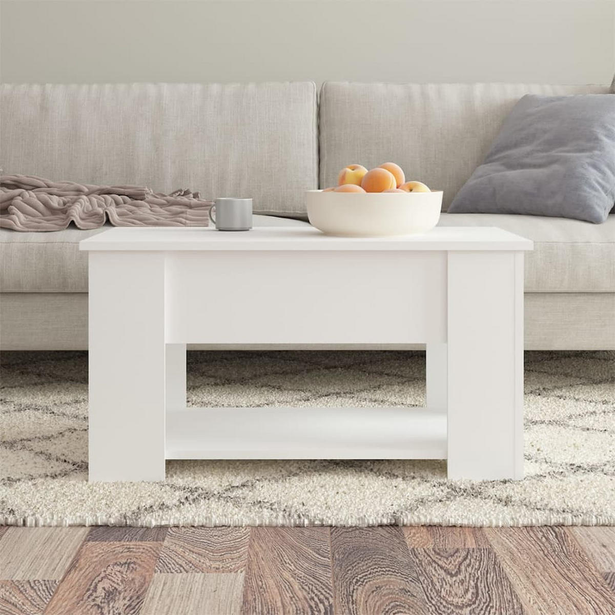 COUCHTISCH Weiß 79x49x41 cm Holzwerkstoff - Weiß, Holzwerkstoff (79/49/41cm) - furnicato