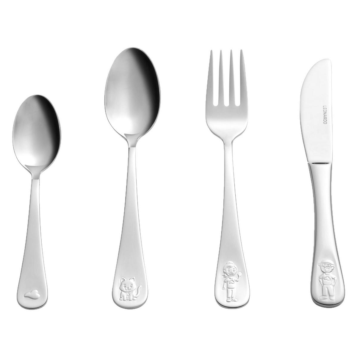 KINDERGESCHIRR SET MIT BESTECK BAMBINI AVVENTURA Weltall - Blau, Keramik/Kunststoff (1/1/1cm) - Leonardo Living