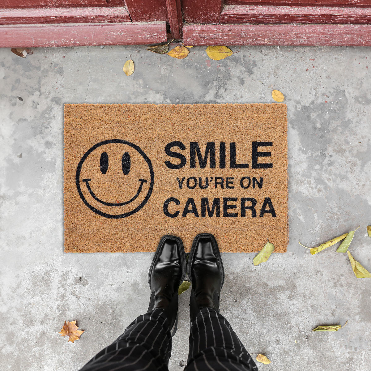 FUSSMATTE - Hellbraun, Kunststoff/Textil (60/40cm) - Relaxdays