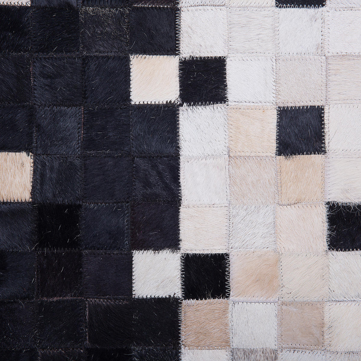 PATCHWORK-TEPPICH Erfelek 200/140 cm - Multicolor, Fell (140/200cm) - Beliani