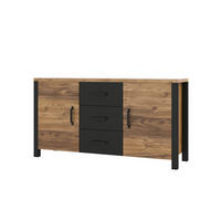 SIDEBOARD Lyam Holz und Schwarz - Schwarz, Holzwerkstoff (147/79/43cm) - Petits-meubles
