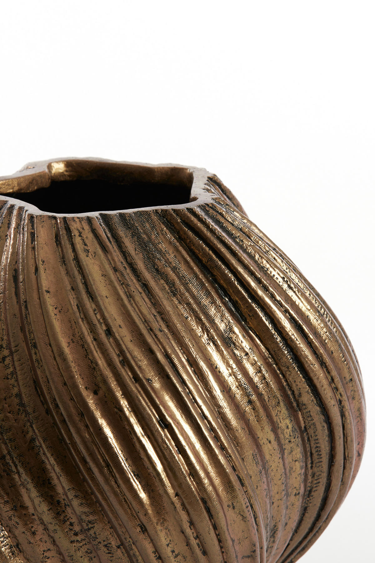 VASE Yatung Bronze Ø34/32 cm - Bronzefarben, Stein (32cm) - Light & Living
