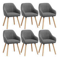 ESSZIMMERSTUHL 6er-Set, Samt, Massivholz, Dunkelgrau - Dunkelgrau/Naturfarben, Holz/Textil (42/81/50cm) - Woltu