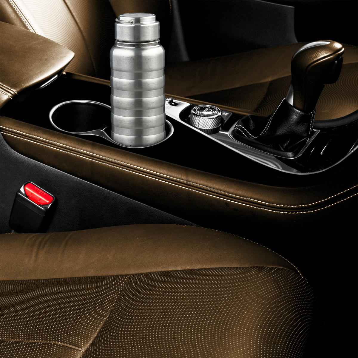 EDELSTAHL-TRINKFLASCHE - Silberfarben, Metall (0.4L) - Relaxdays