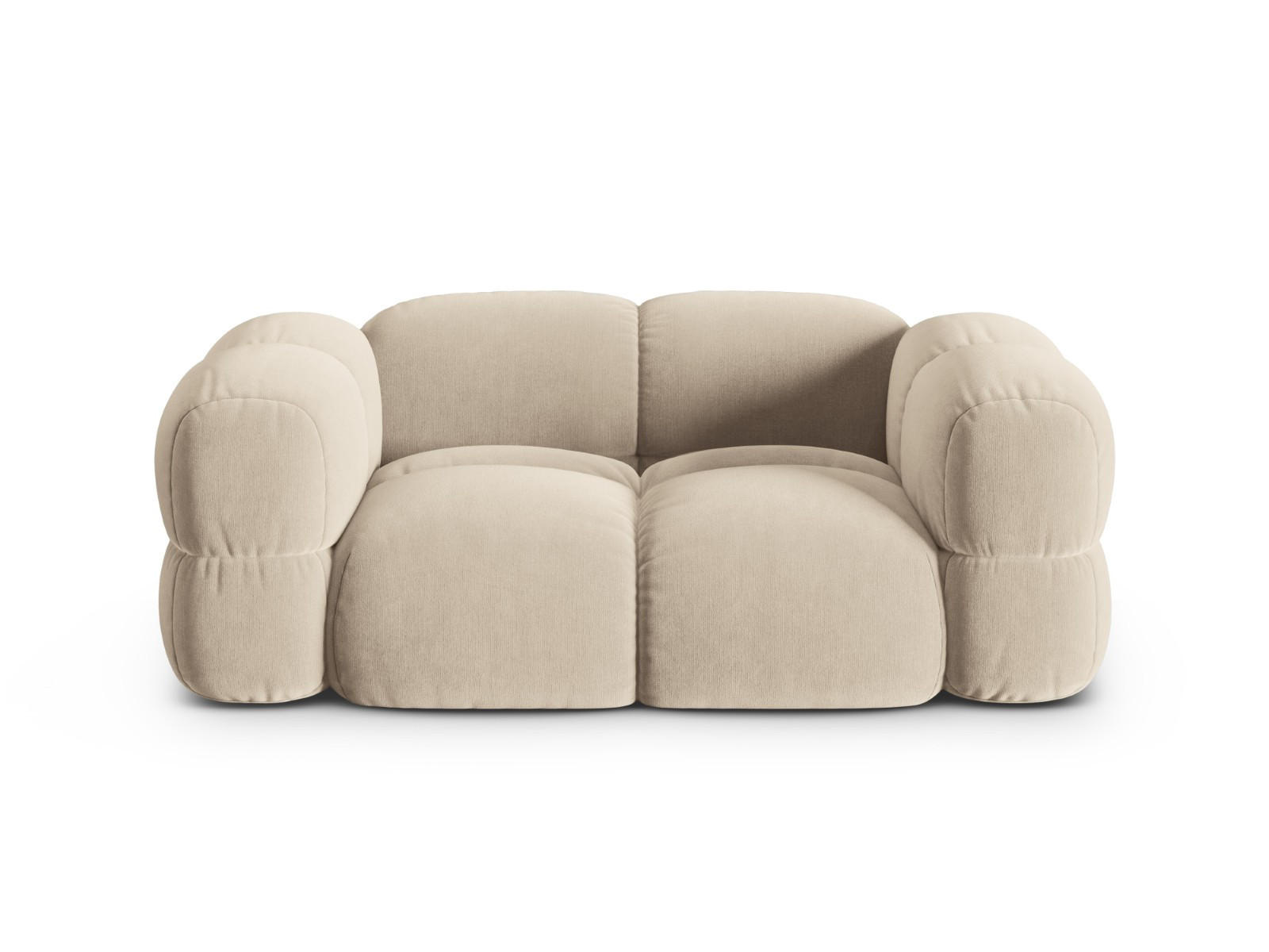 SOFA Loretto aus Samt leichtes beige 2 Sitzplätze - Creme, Textil (100/68/180cm) - Cosmopolitan Design