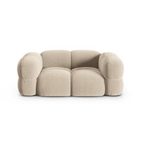 SOFA Loretto aus Samt leichtes beige 2 Sitzplätze - Creme, Textil (100/68/180cm) - Cosmopolitan Design