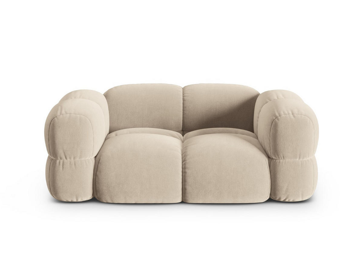 SOFA Loretto aus Samt leichtes beige 2 Sitzplätze - Creme, Textil (100/68/180cm) - Cosmopolitan Design