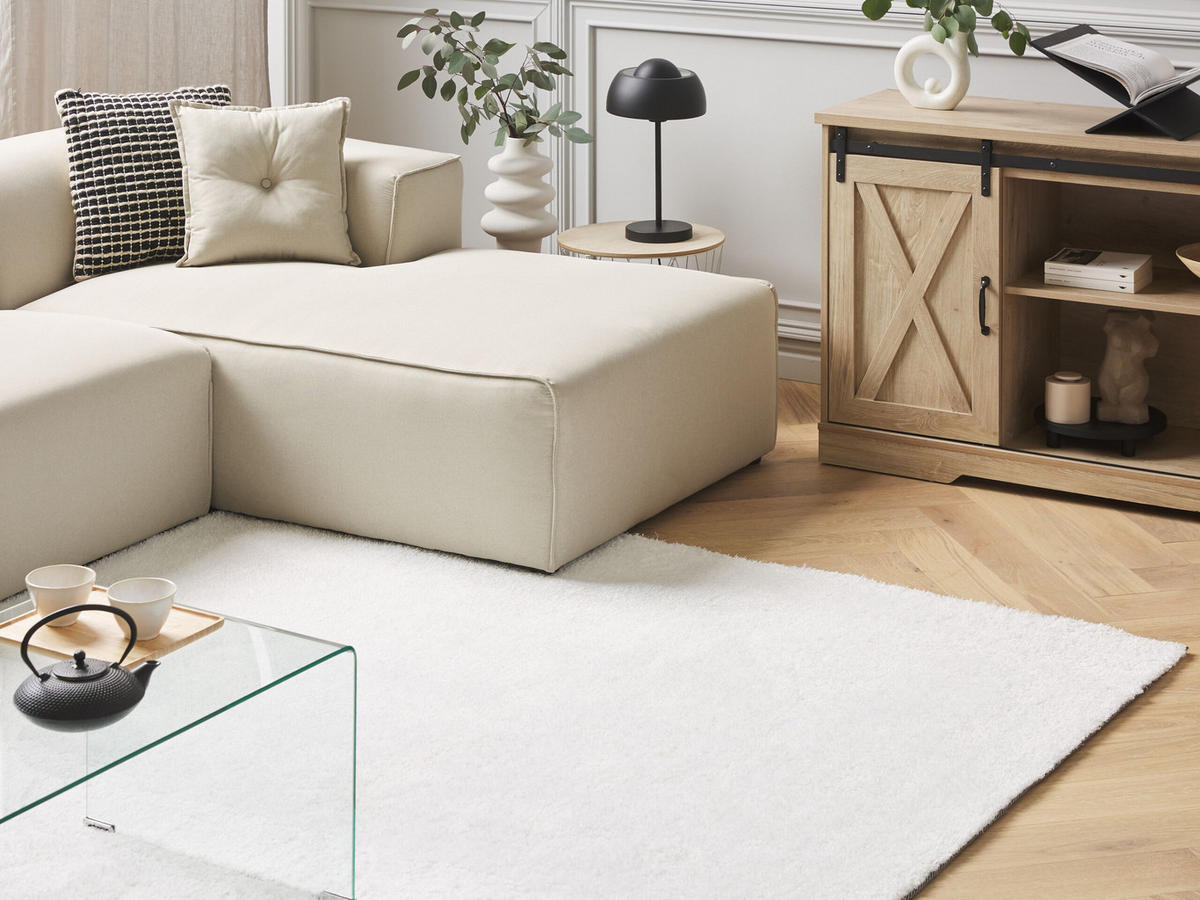 SHAGGY-TEPPICH Demre 300/200 cm - Weiß, Kunststoff (200/300cm) - Beliani