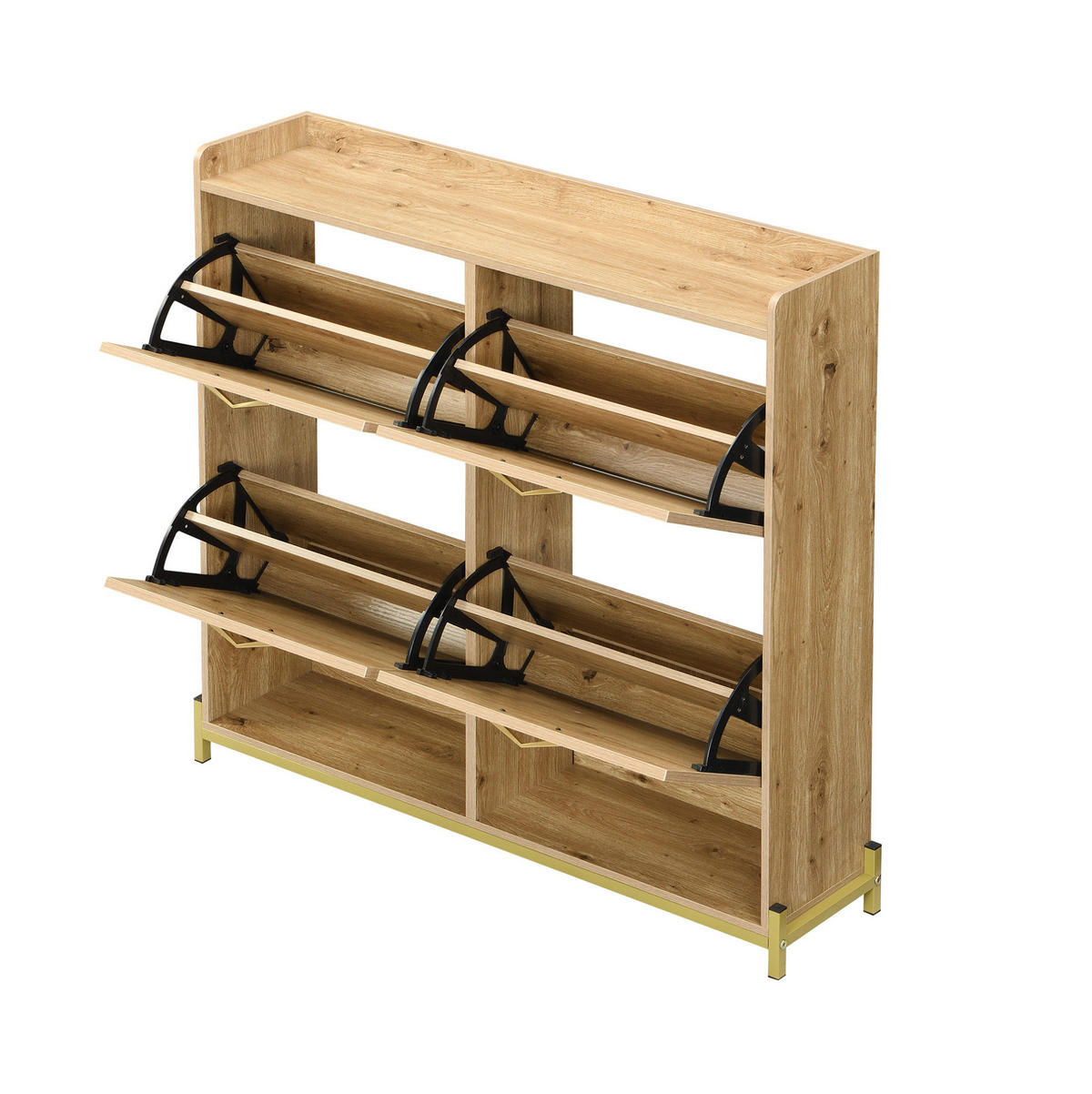 SCHUHSCHRANK 108,5/100/24 cm Holzfarbe aus MDF mit oberer Ablage - Naturfarben, Holzwerkstoff (108.5/100/24cm) - OKMYHOME