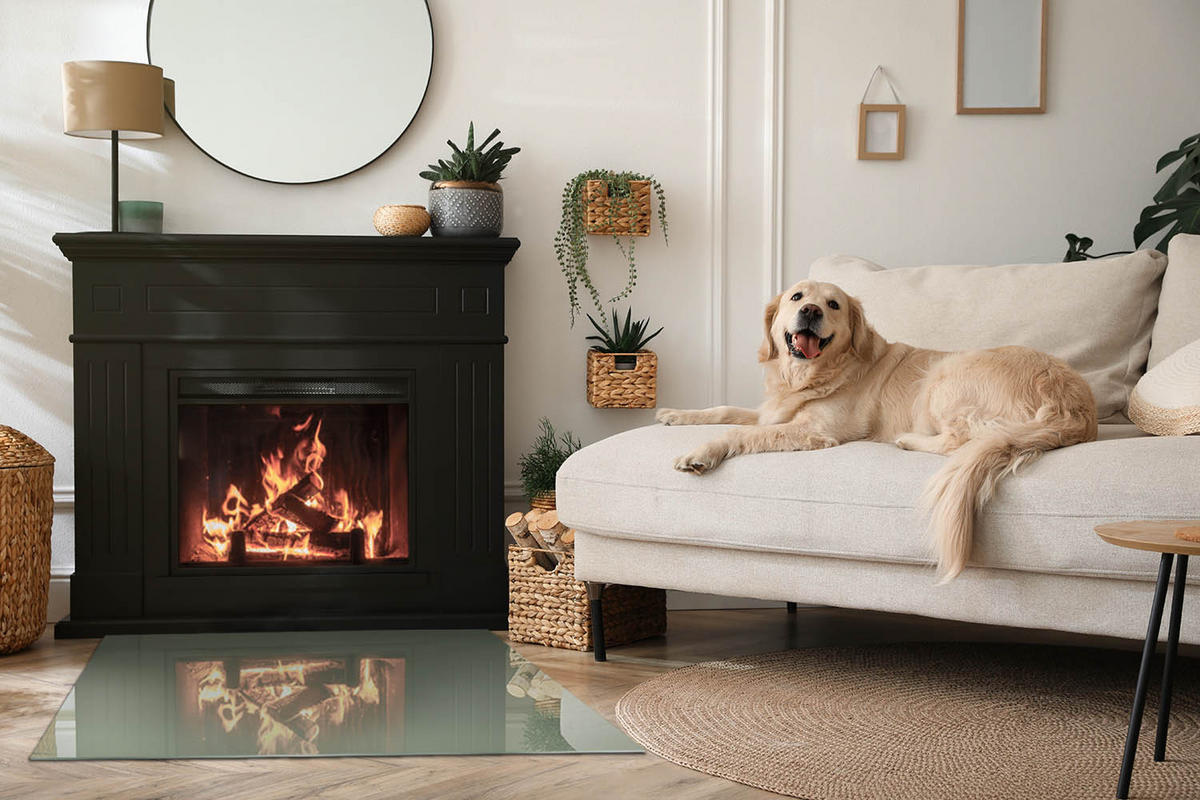 GLASPLATTE für Kamin 100x70 cm Grün - Grün, Glas (100/70/0.4cm) - ArtPrintCave