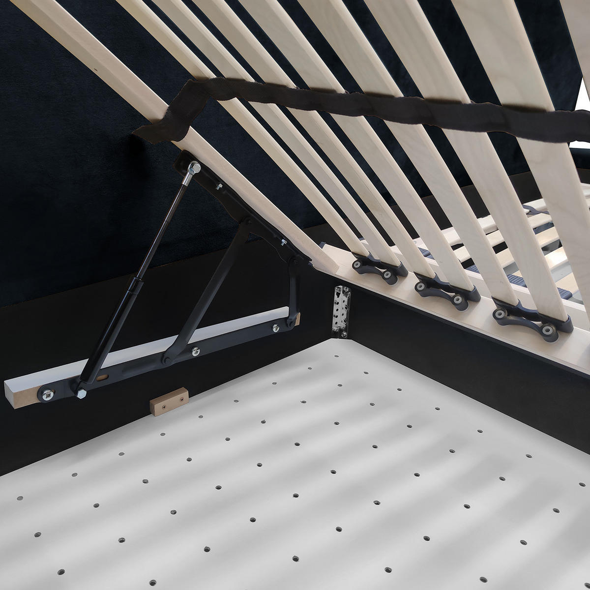 POLSTERBETT - Dunkelblau, Textil (200/200cm) - home24