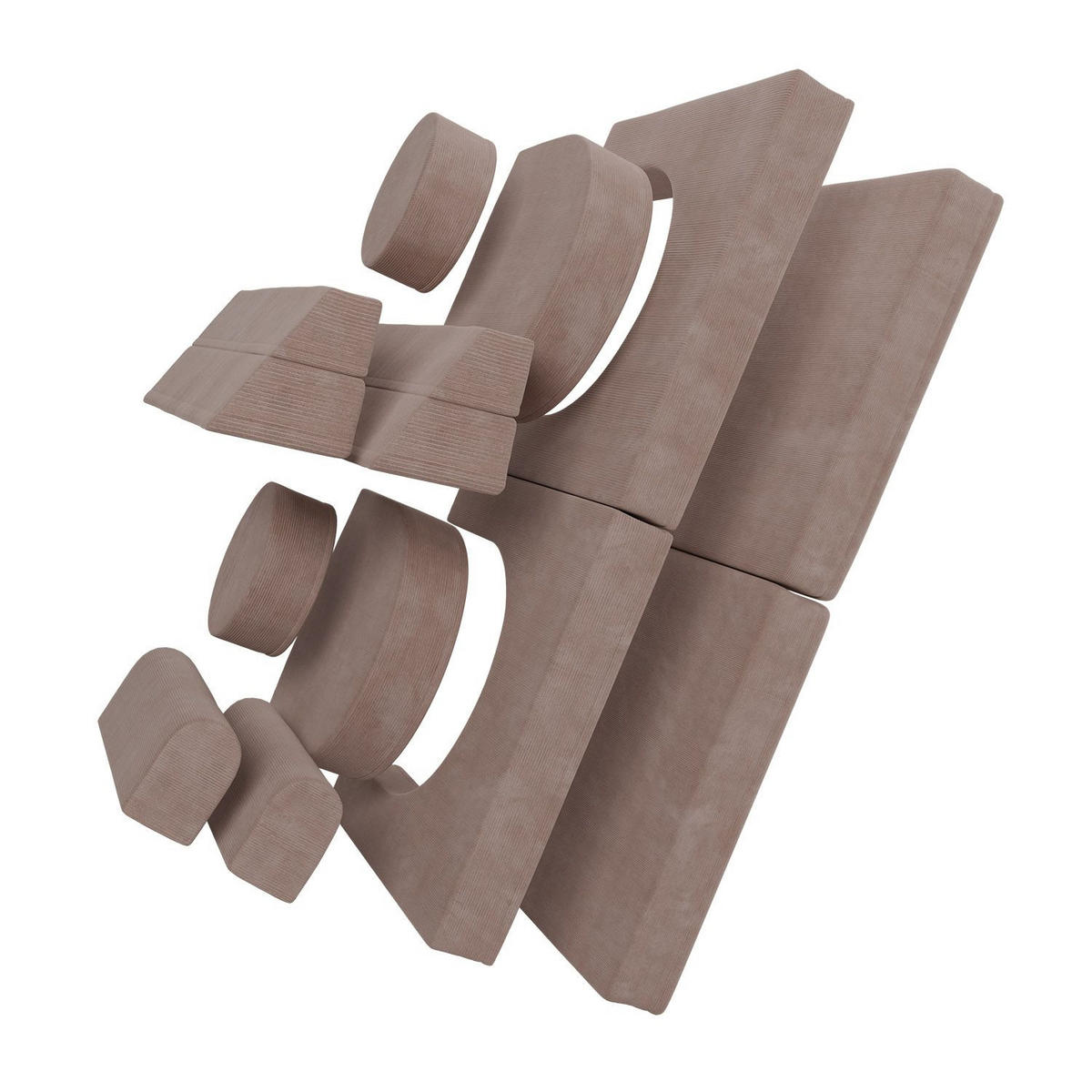 KINDERSOFA Kayo cord rosa - Rosa, Textil (150/50/75cm) - Juskys