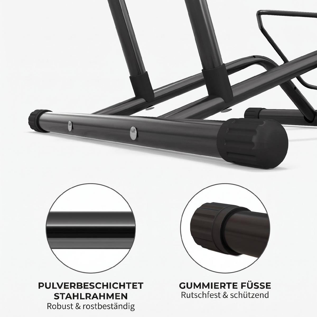FAHRRADSTÄNDER Stahl Schwarz - Schwarz, Metall (41/38/59cm) - SPORTNOW