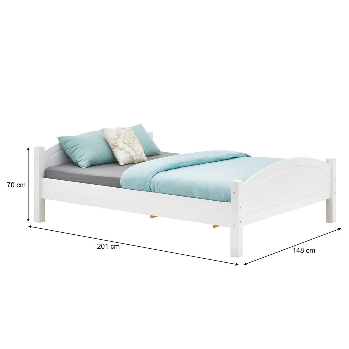 MASSIVHOLZBETT FLIMS 140x190 cm weiß - Weiß, Holz (140/190cm) - IDIMEX