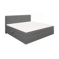 BOXBETT Roma 200/200 cm Dunkelgrau Plüschcord - Dunkelgrau/Schwarz, Holz/Kunststoff (200/200cm) - S-Style Möbel