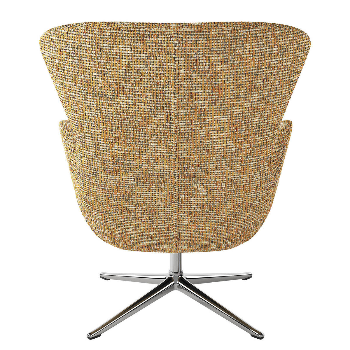 SESSEL mit Kreuzfuß - Chromfarben/Honig, Textil/Metall (84/99/96cm) - home24