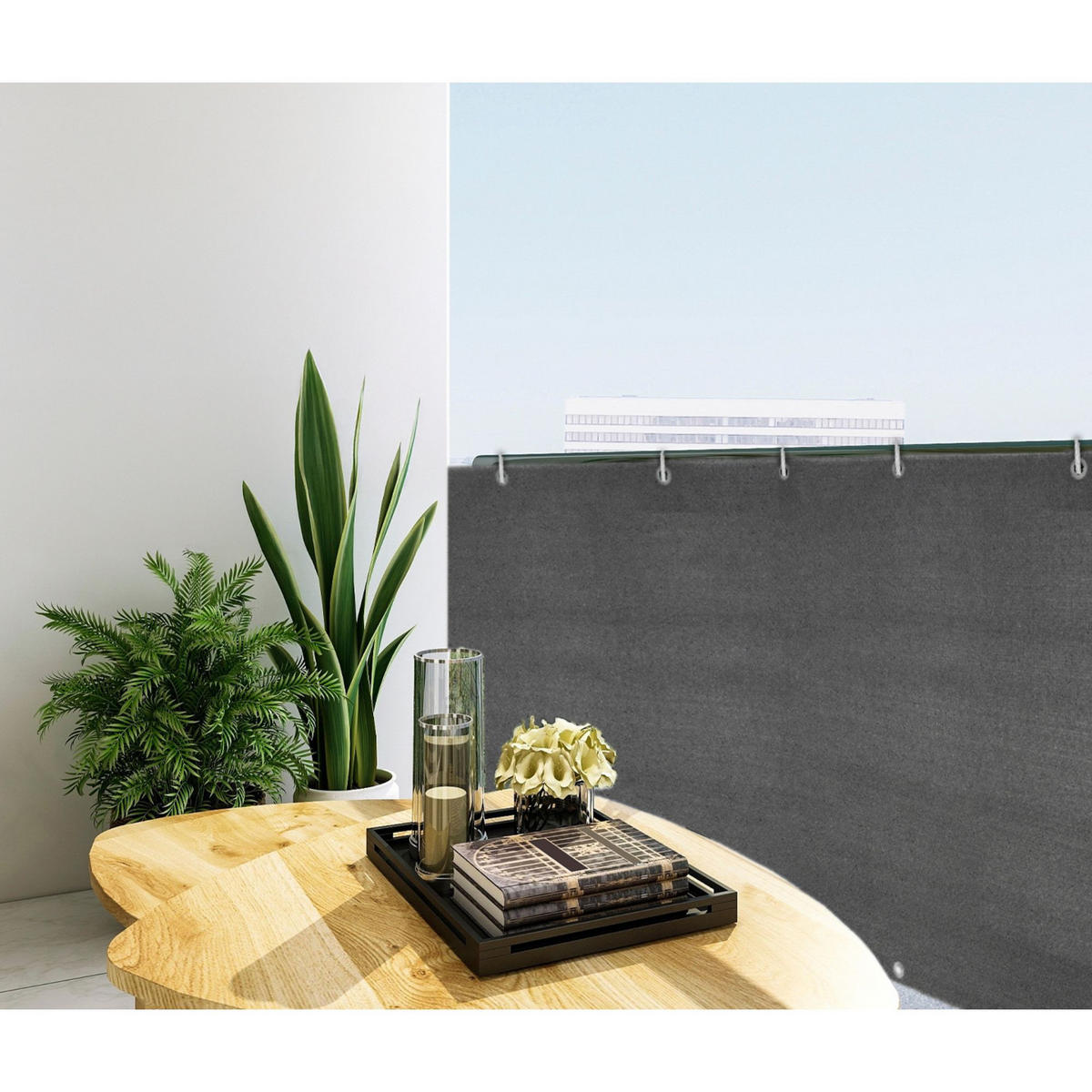 BALKON-SICHTSCHUTZ 0,8x5m - Anthrazit, Kunststoff (500/80cm) - KRUMAD