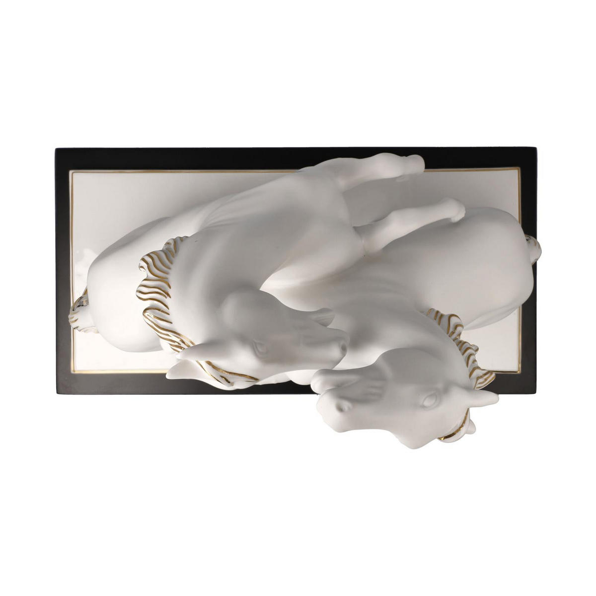 DEKOFIGUR PFERDE ARTISTE ER ALEGRIA Studio 8 Chevaux weiß-gold 32 cm - Goldfarben/Weiß, Keramik (16.5/29/32cm) - Goebel