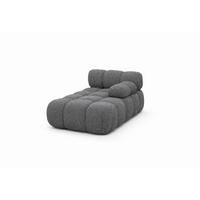 CHAISELONGUE Modular, Bouclé-Stoff Abriamo, Dunkelgrau, Rechts, Selia - Dunkelgrau/Dunkelbraun, Holz (95/70/160cm) - Kaiser Möbel