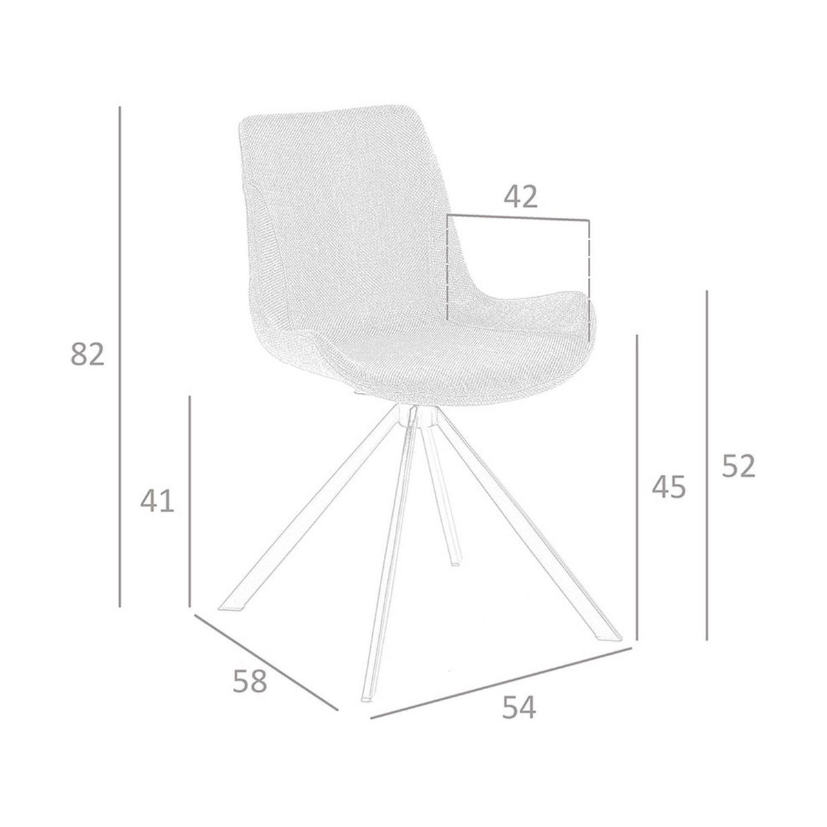 STUHL Drehstuhl aus dunkelgrauem Stoff 54/58/82 cm - Schwarz/Grau, Textil (54/82/58cm) - ANGEL CERDA