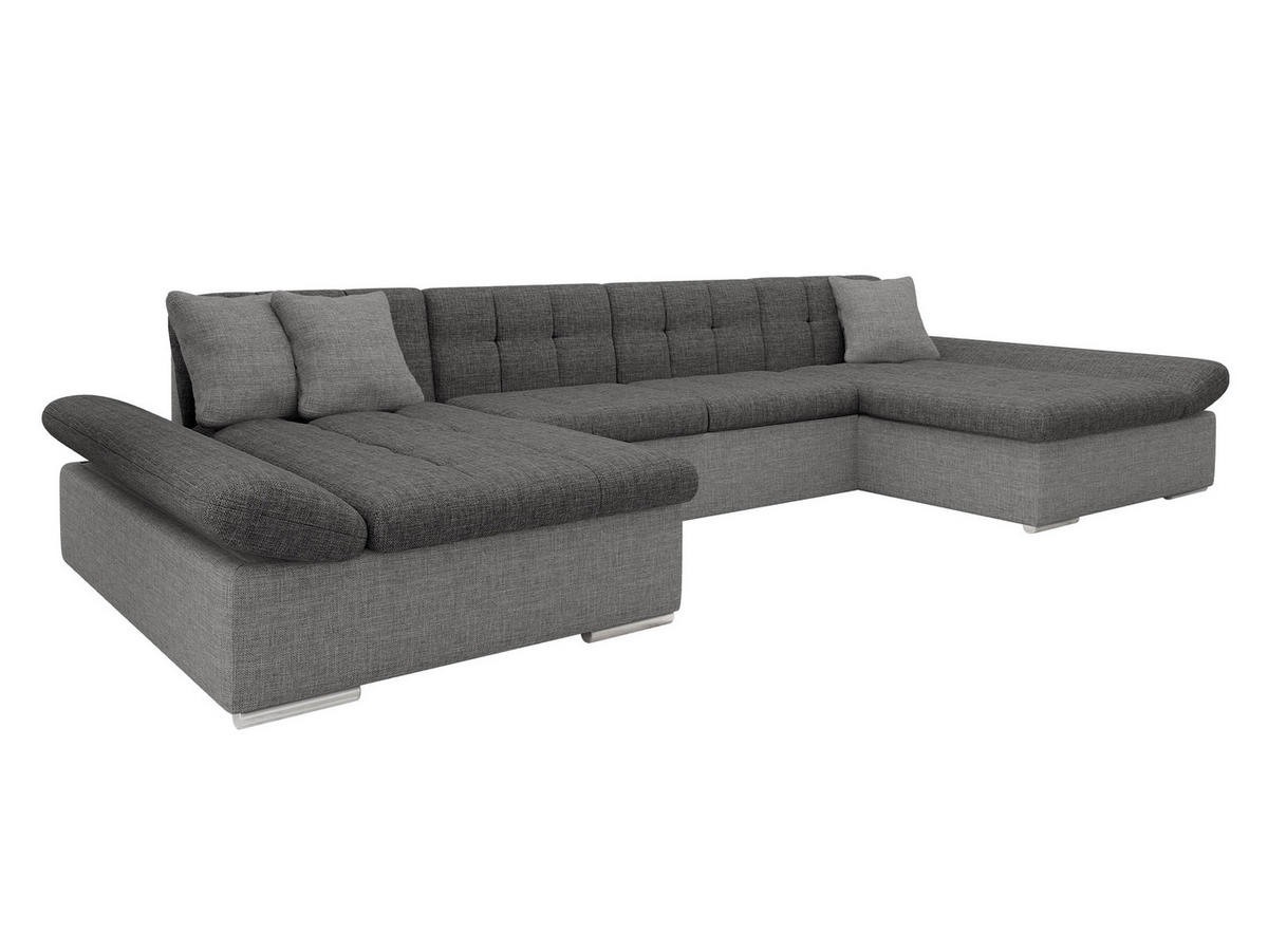 WOHNLANDSCHAFTEN Alia Lux - Chromfarben/Dunkelgrau, Holz/Kunststoff (360/75/160cm) - MIRJAN24