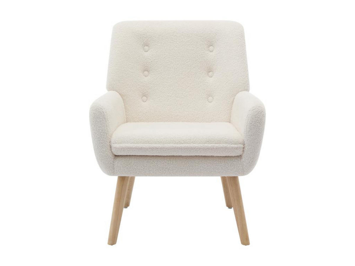 SESSEL - Bouclé-Stoff - Weiß - SERINO - Weiß, Textil (68/79/65cm) - Vente-Unique