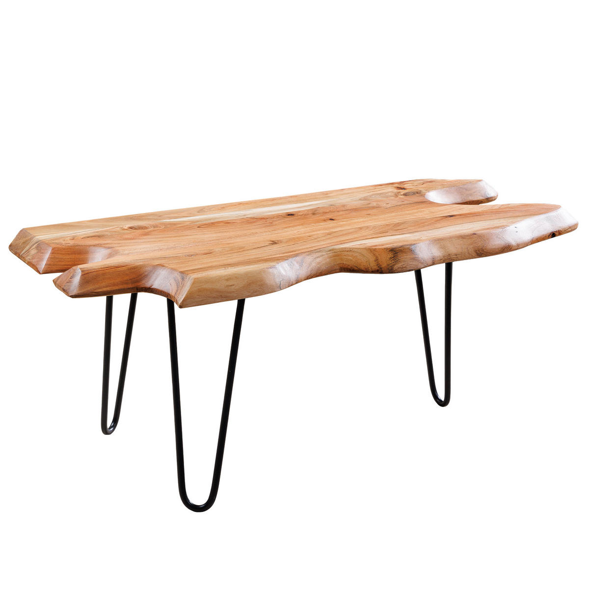 COUCHTISCH WILD Akazie rechteckig Natur 100cm - Braun, Holz/Metall (41/100/40cm) - riess-ambiente