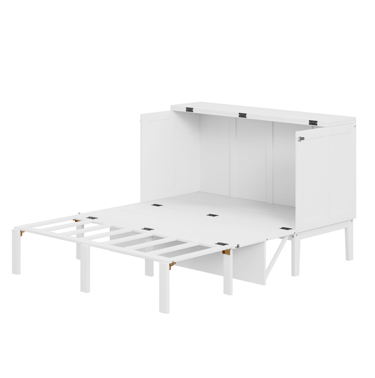 KLAPPBETT 140/200 cm vertikal in Weiß – platzsparend mit Stauraum - Weiß, Holz (140/200cm) - BEAOK